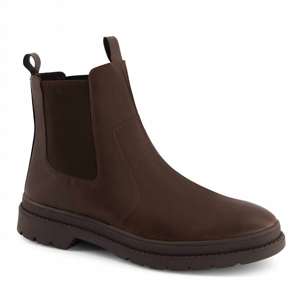 NEW FERRATO men's low chelsea boots in dark brown